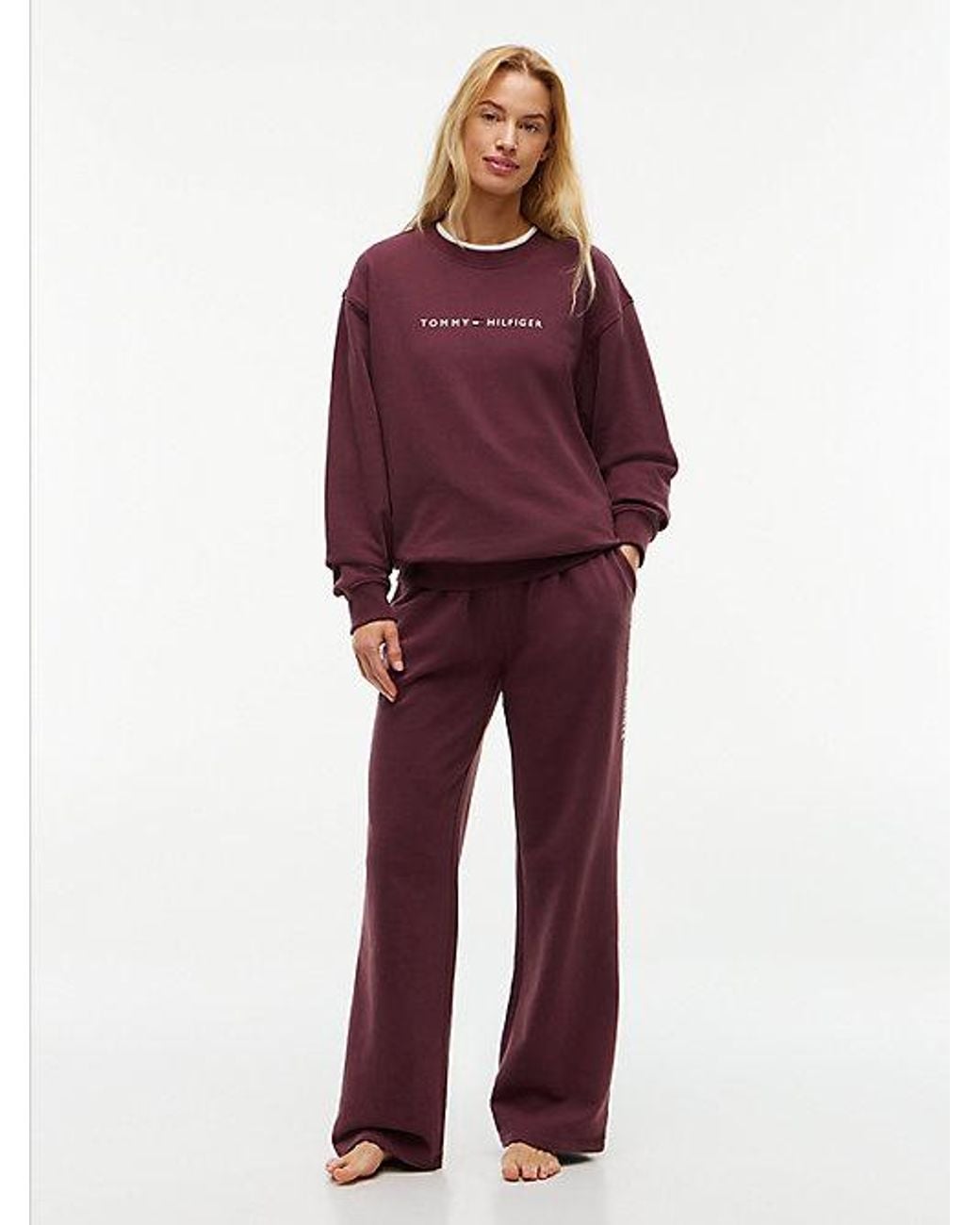 Tommy Hilfiger Purple Essential Terry Relaxed Lounge Sweatshirt