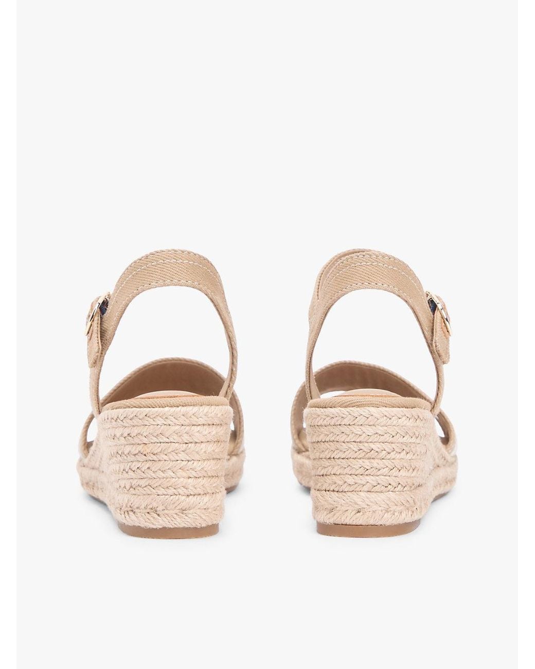 Tommy Hilfiger Natural Canvas Denim Wedge Espadrilles