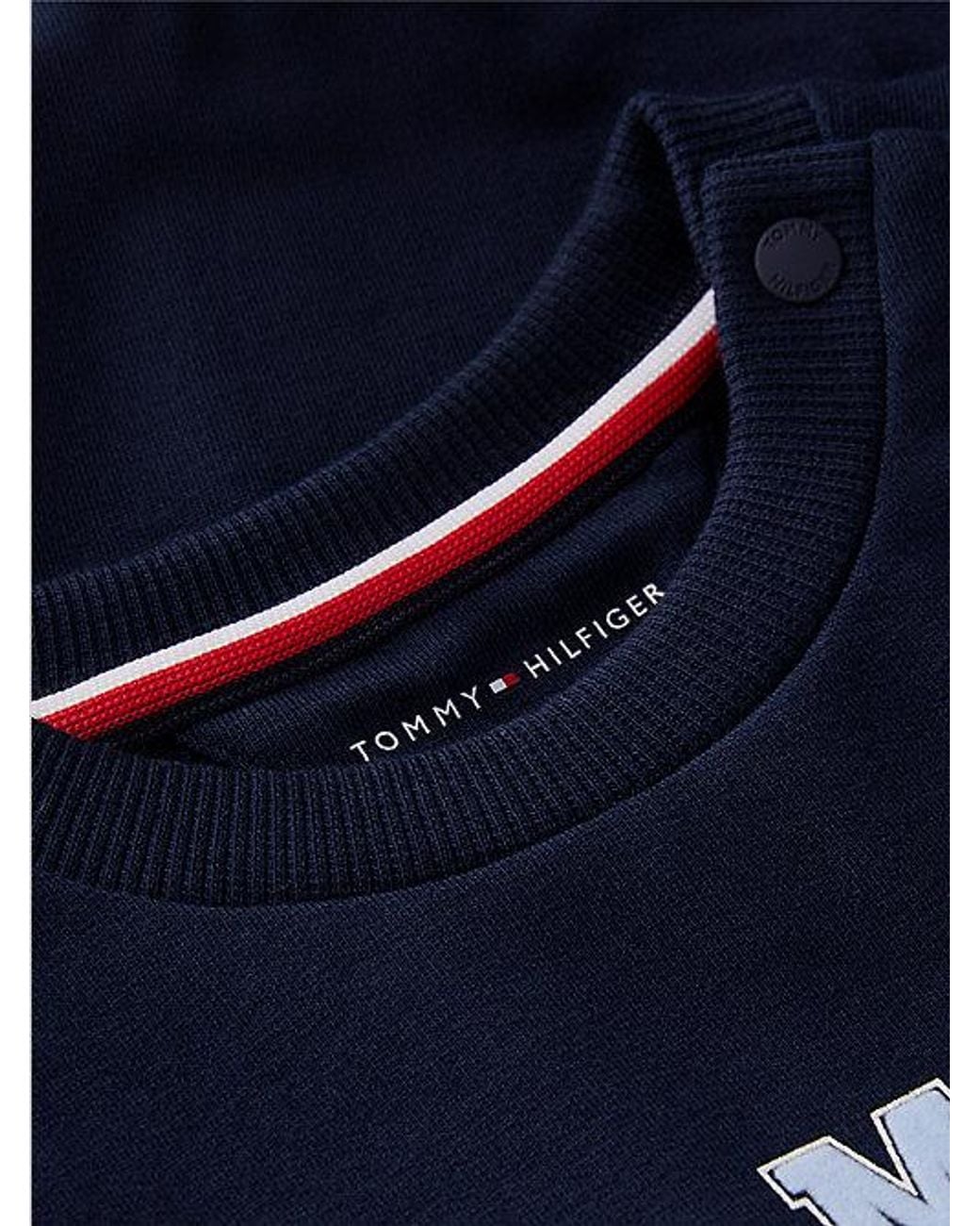 Tommy Hilfiger Blue Flag Embroidery Crew Neck Sweatshirt