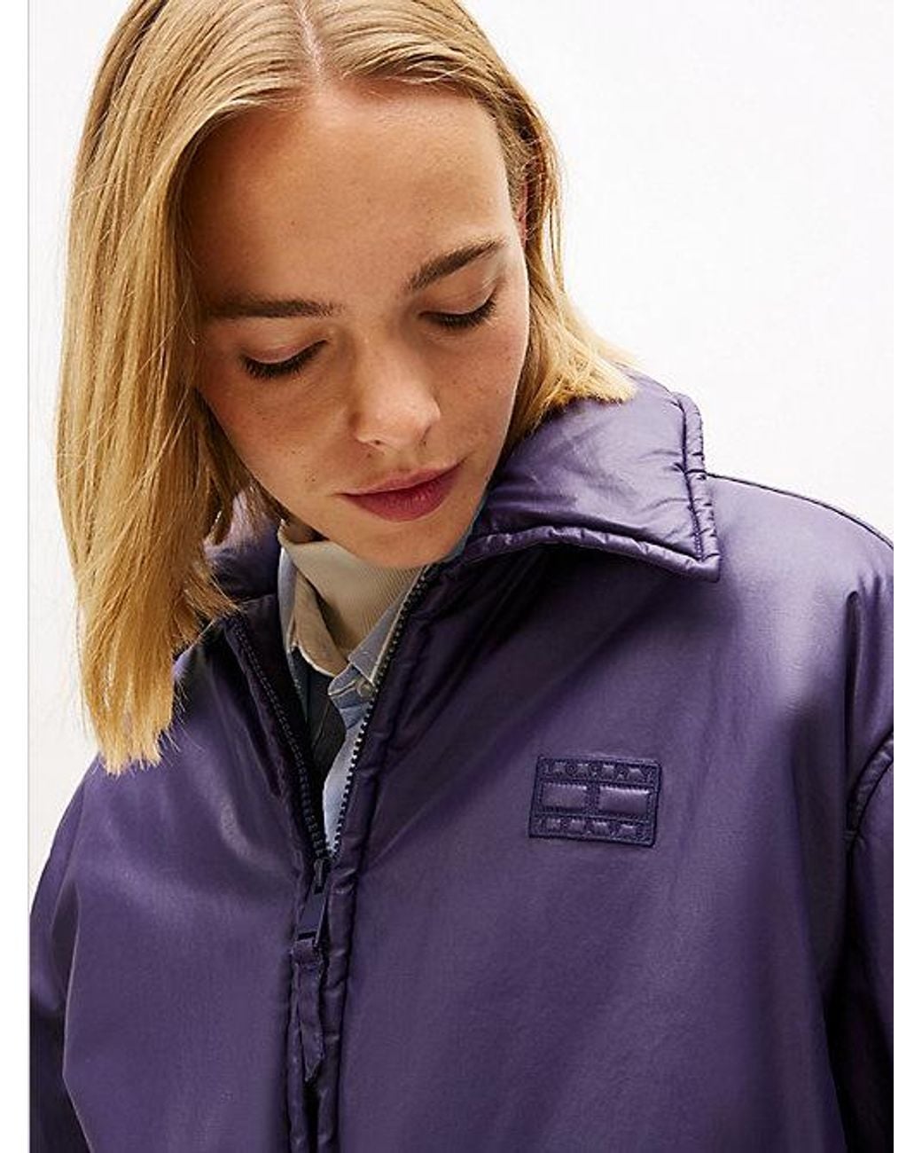 Tommy Hilfiger Blue Tommy Jeans Shiny Relaxed Padded Bomber Jacket