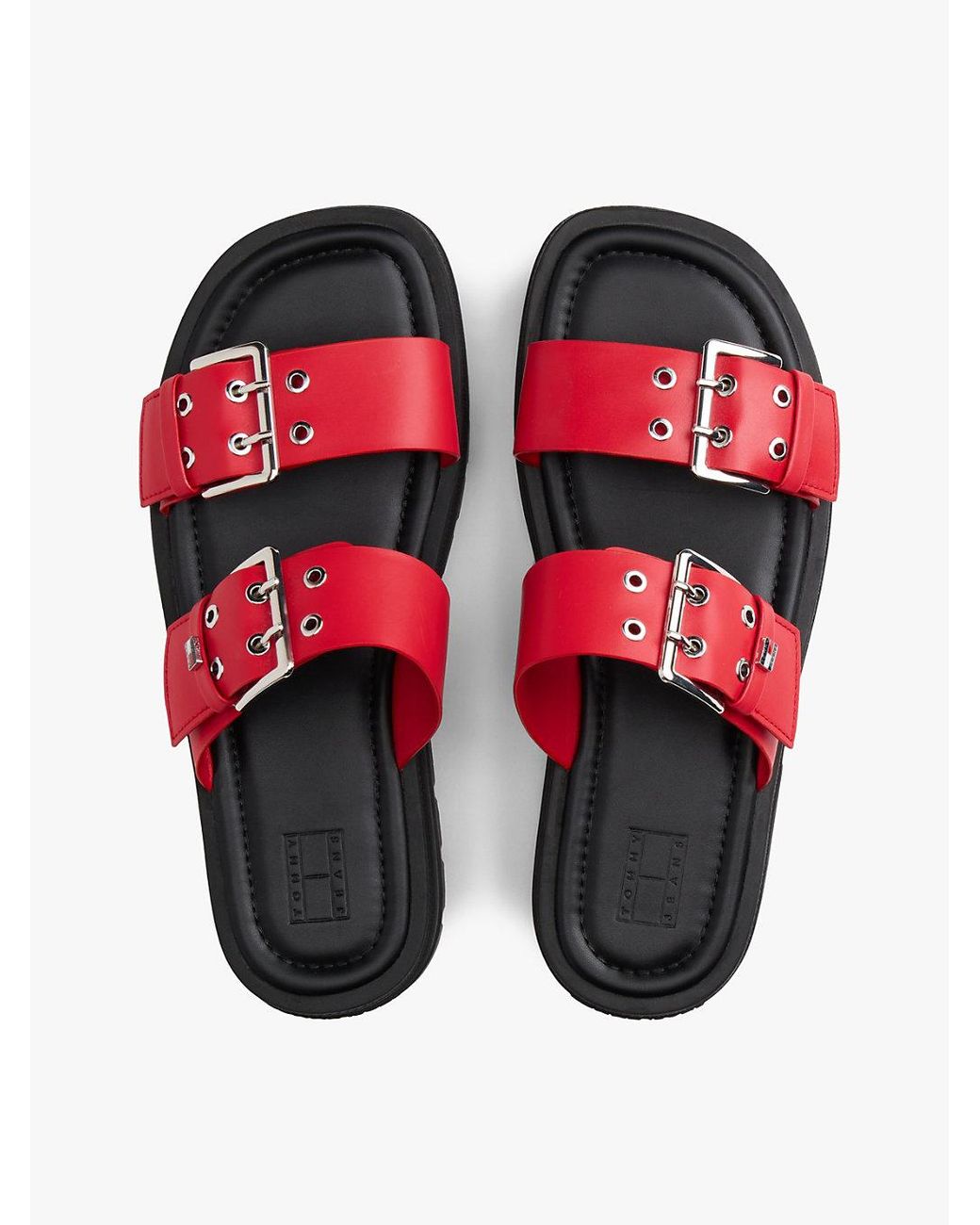 Tommy Hilfiger White Chunky Cleat Double Buckle Sandals