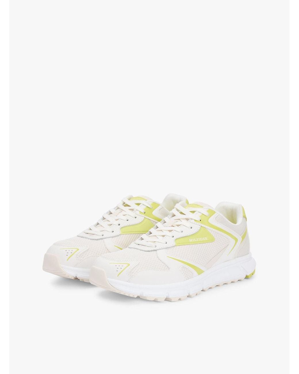 Tommy Hilfiger White Logo Mixed Texture Cleat Trainers for men