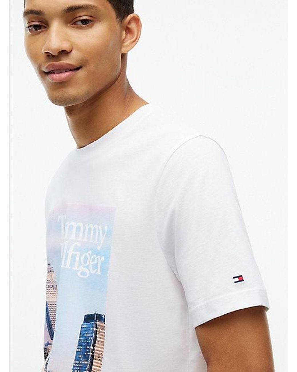 Tommy Hilfiger White Photo Print Jersey T-Shirt for men