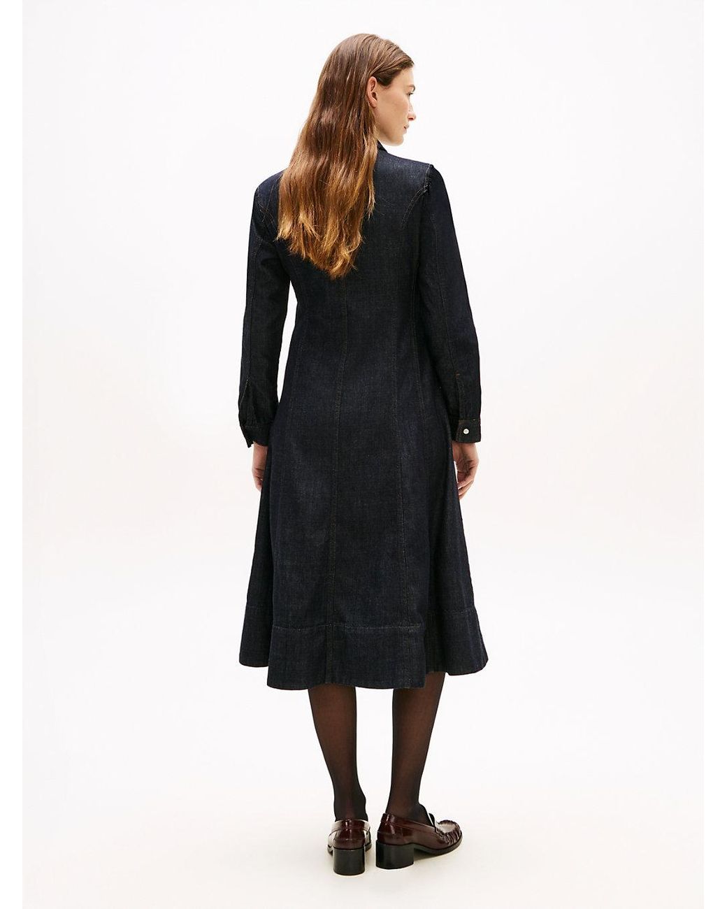 Tommy Hilfiger Black Denim Midi Shirt Dress