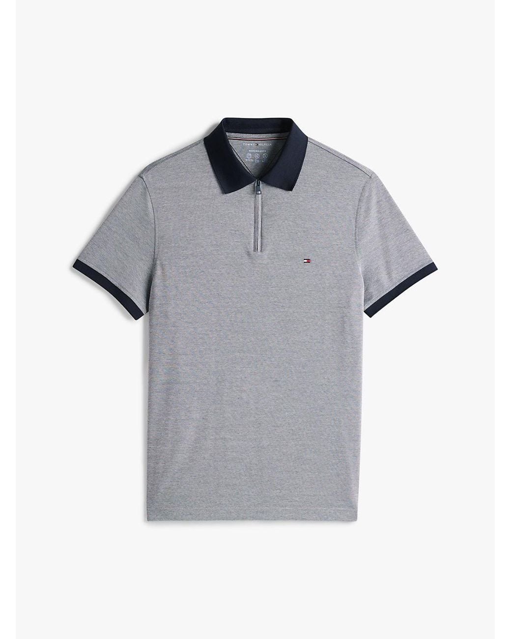 Tommy Hilfiger Gray Regular Fit Quarter-zip Polo Shirt for men