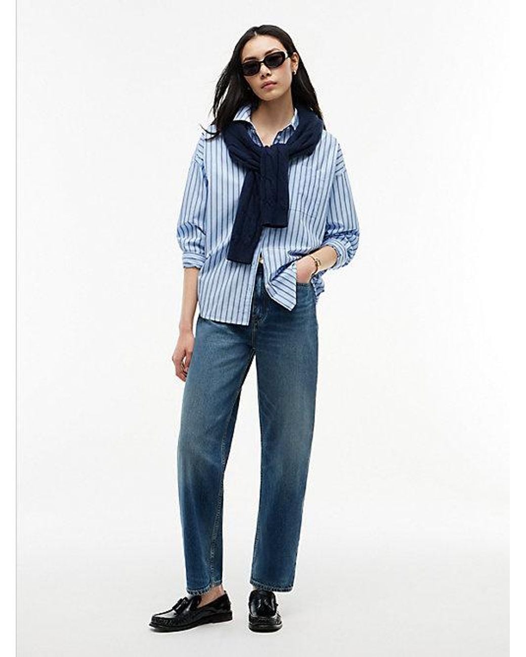 Tommy Hilfiger Blue Jackie High Rise Tapered Horsebit Ankle Jeans