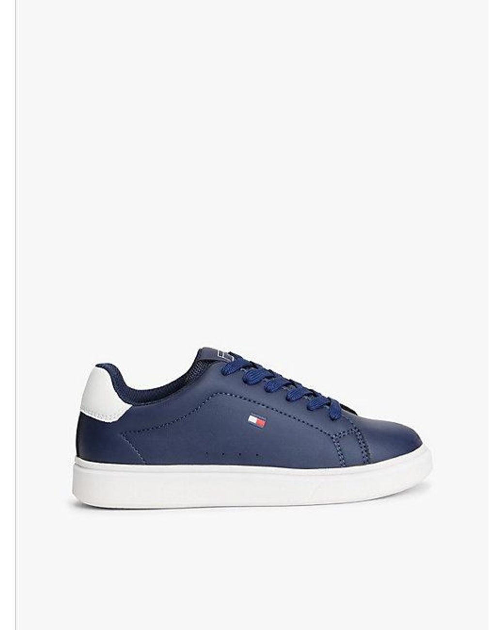 Tommy Hilfiger Blue Flag Contrast Heel Trainers