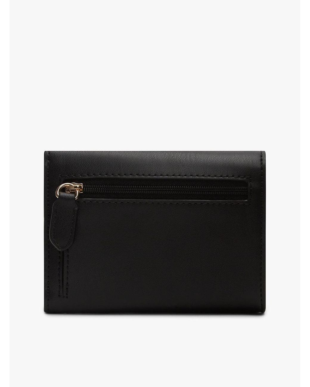 Tommy Hilfiger Black Modern Th Monogram Turn Lock Trifold Wallet