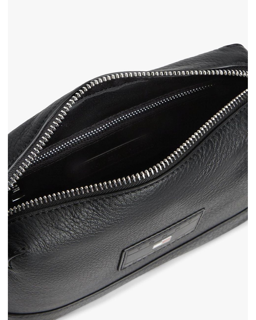 Tommy Hilfiger Black Pebble Grain Leather Crossbody Bag for men