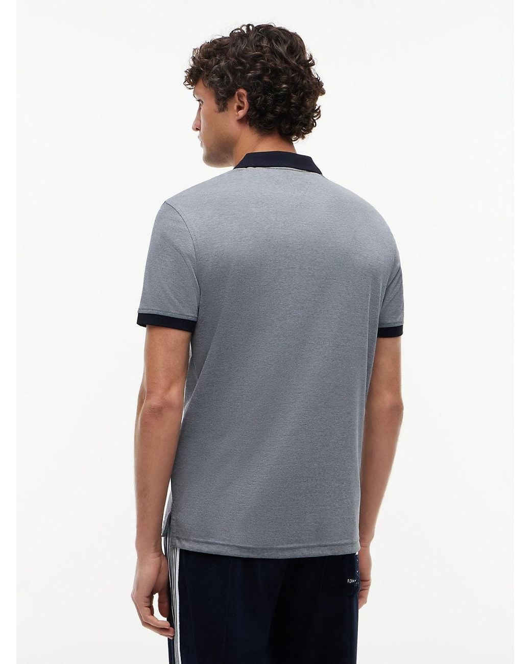 Tommy Hilfiger Gray Regular Fit Quarter-zip Polo Shirt for men