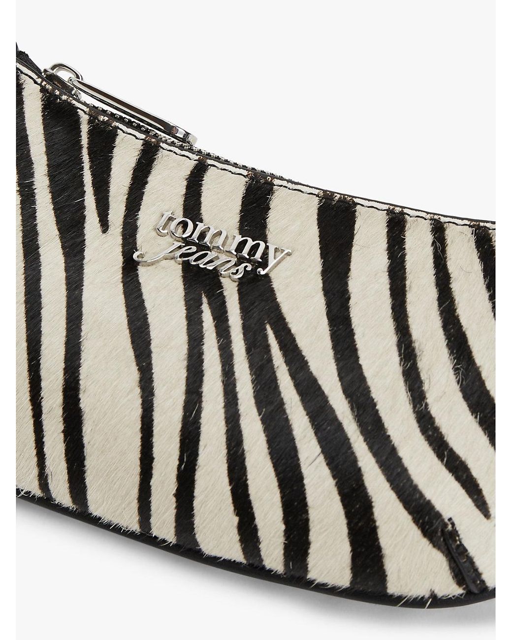 Tommy Hilfiger White Zebra Print Chain Strap Logo Wallet