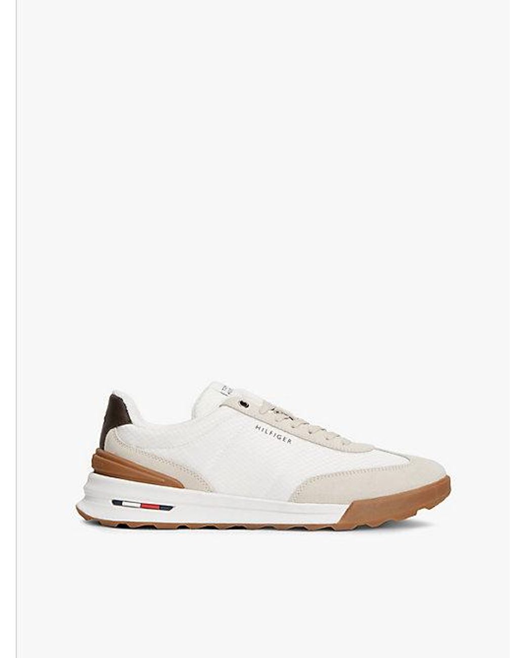 Tommy Hilfiger White Retro Mixed Texture Chunky Cleat Trainers for men
