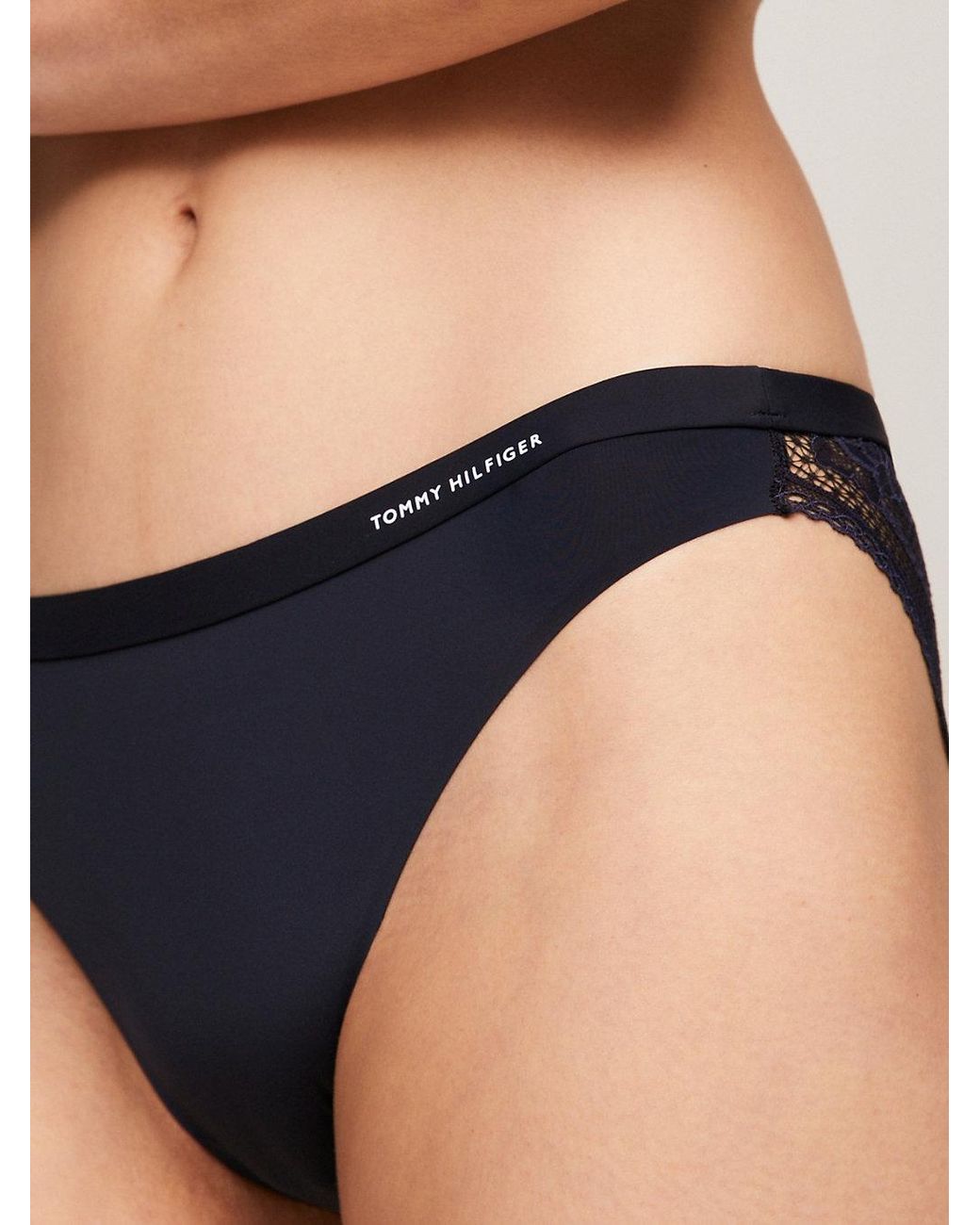 Tommy Hilfiger Blue Logo Waistband Lace Briefs