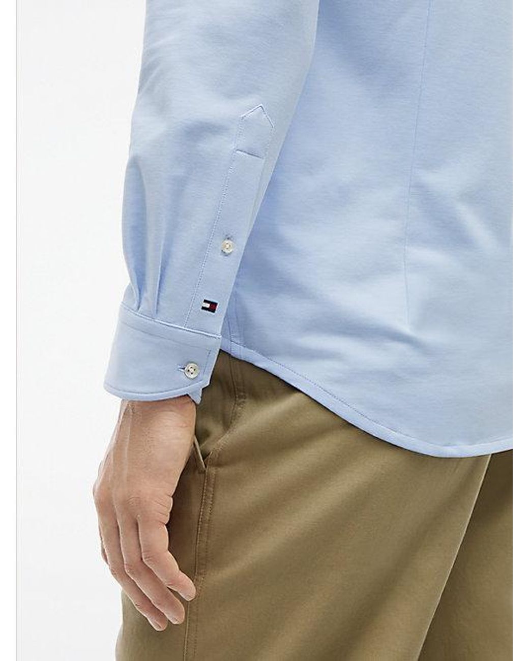 Tommy Hilfiger Blue Performance Slim Fit Pique Oxford Shirt for men