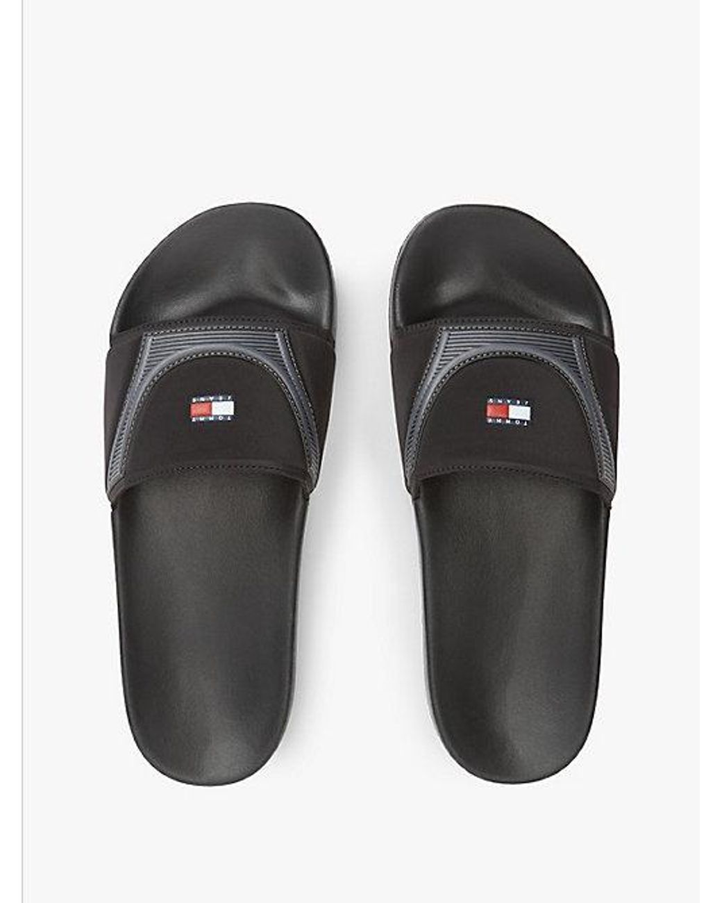 Tommy Hilfiger White Logo Strap Pool Slides for men