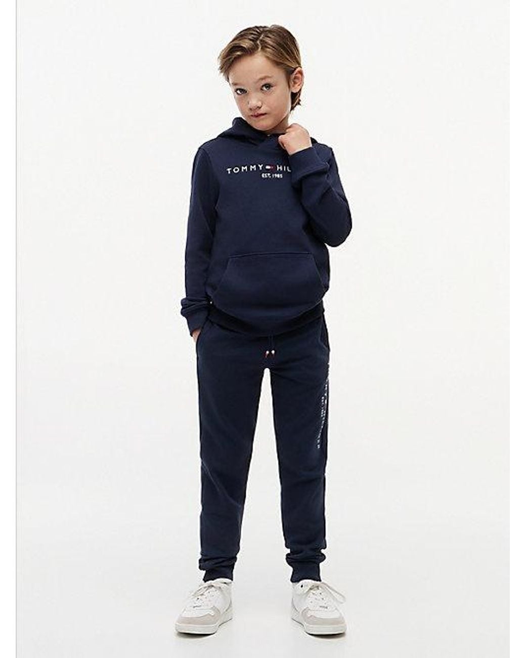 Tommy Hilfiger Blue Essential Pure Cotton Logo Joggers