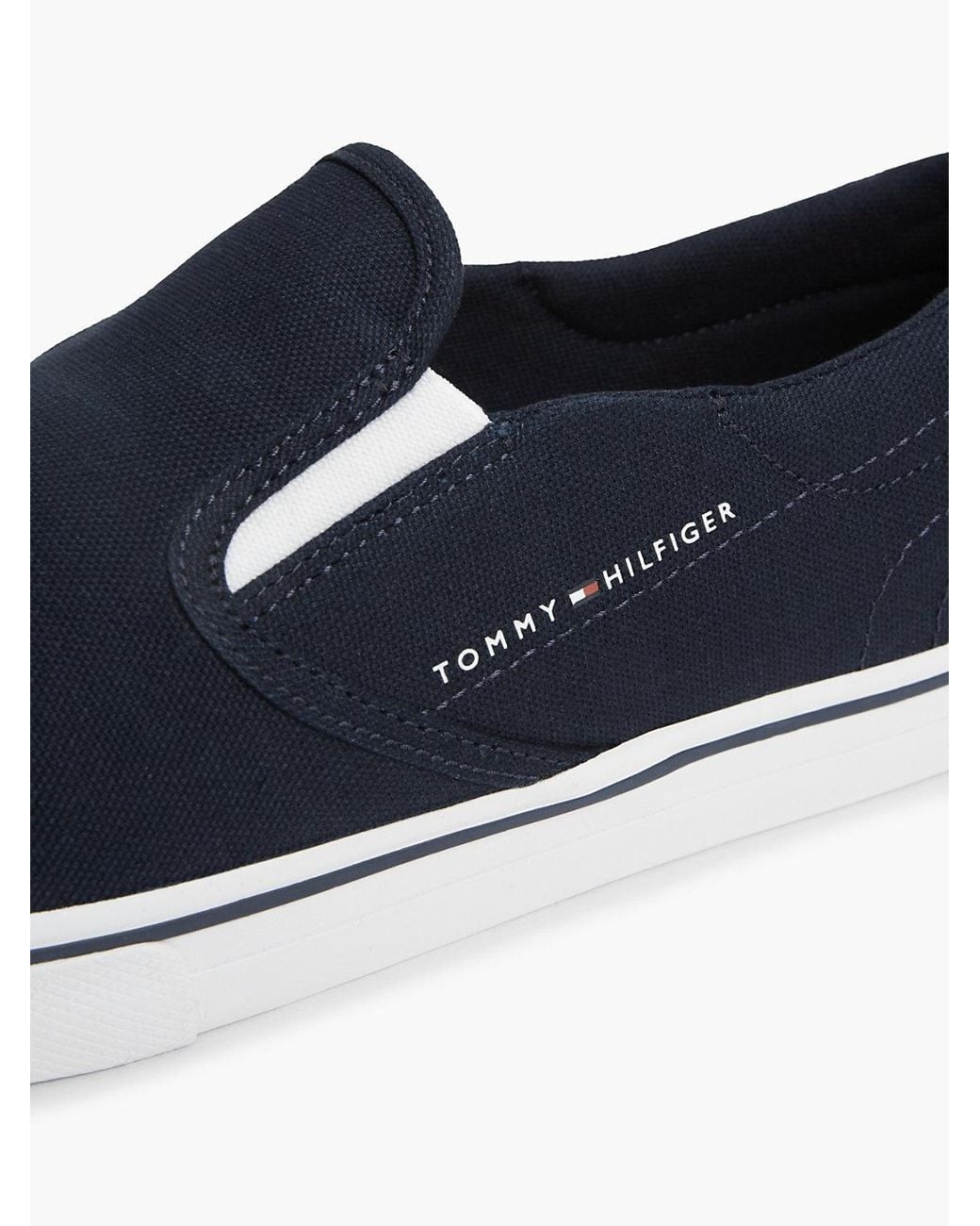 Tommy Hilfiger Blue Canvas Slip-On Trainers for men