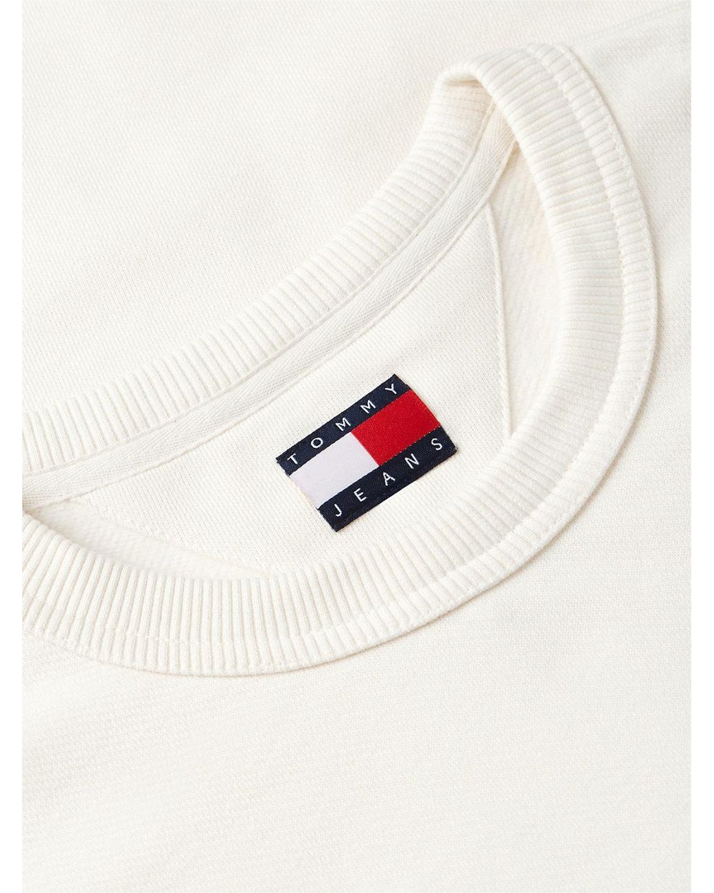 Tommy Hilfiger White Tommy Badge Crew Neck Sweatshirt for men