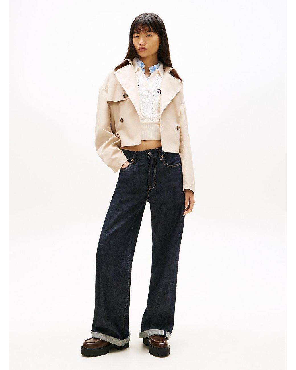 Tommy Hilfiger Natural Water Repellent Relaxed Short Trench Coat