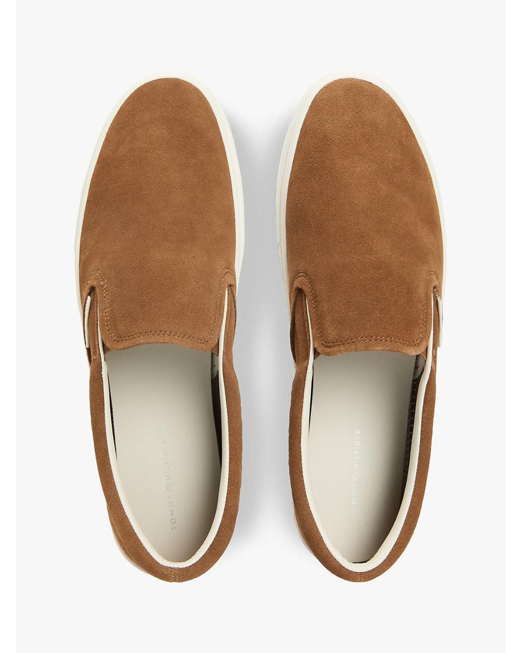 Tommy Hilfiger White Suede Slip-On Cupsole Trainers for men