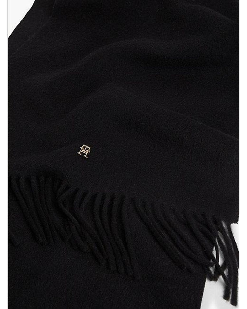 Tommy Hilfiger Black Chic Pure Wool Scarf