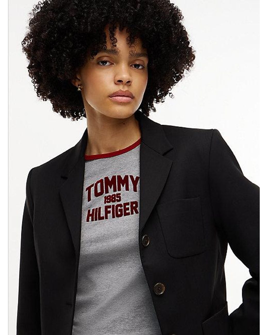 Tommy Hilfiger Black Timeless Wool Blend Single Breasted Blazer