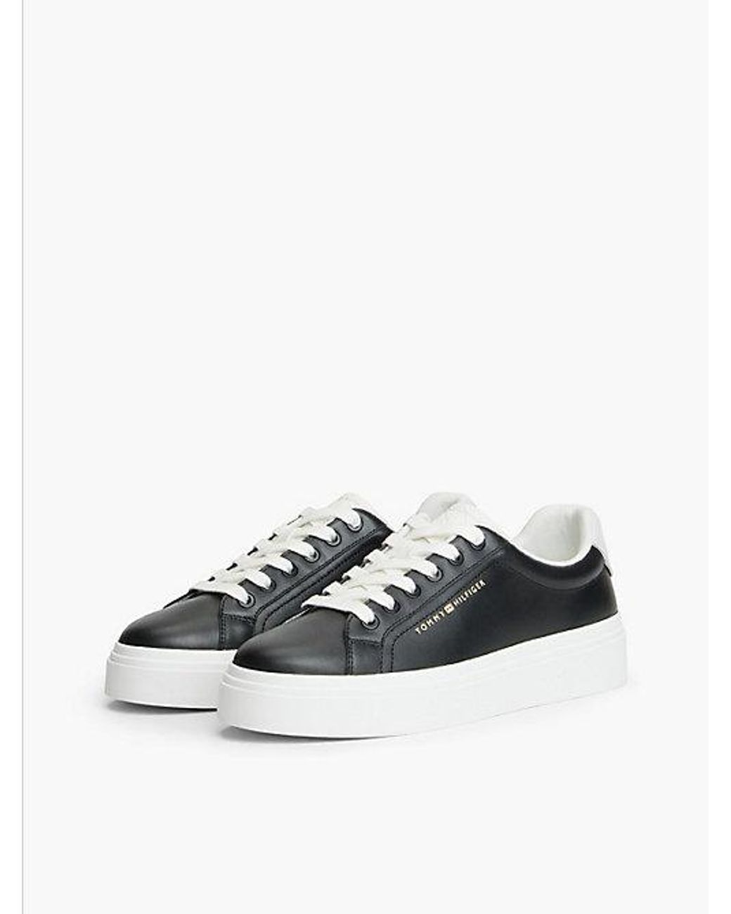 Tommy Hilfiger White Th Monogram Leather Platform Trainers