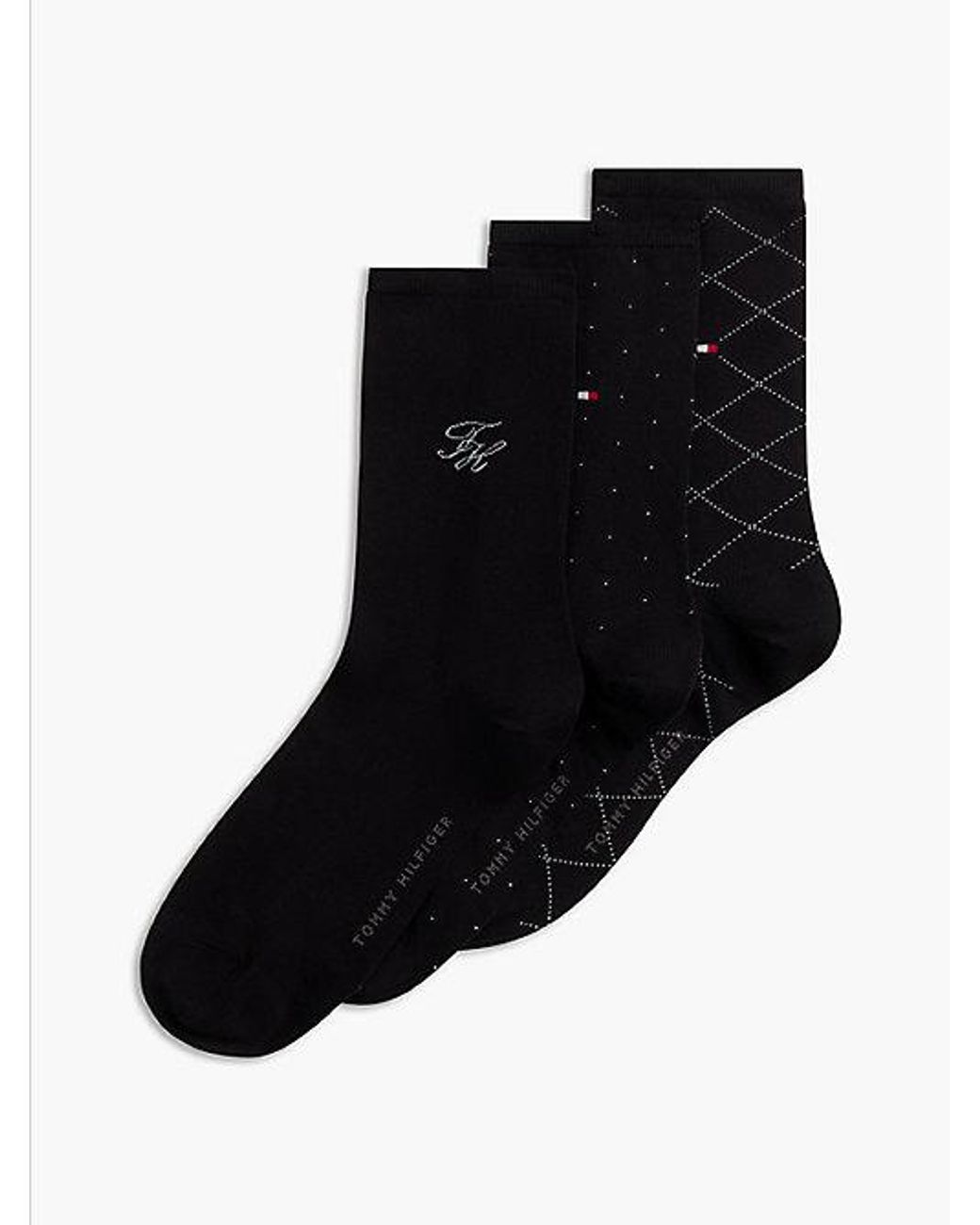 Tommy Hilfiger Blue 3 Pack Pattern Socks Gift Box