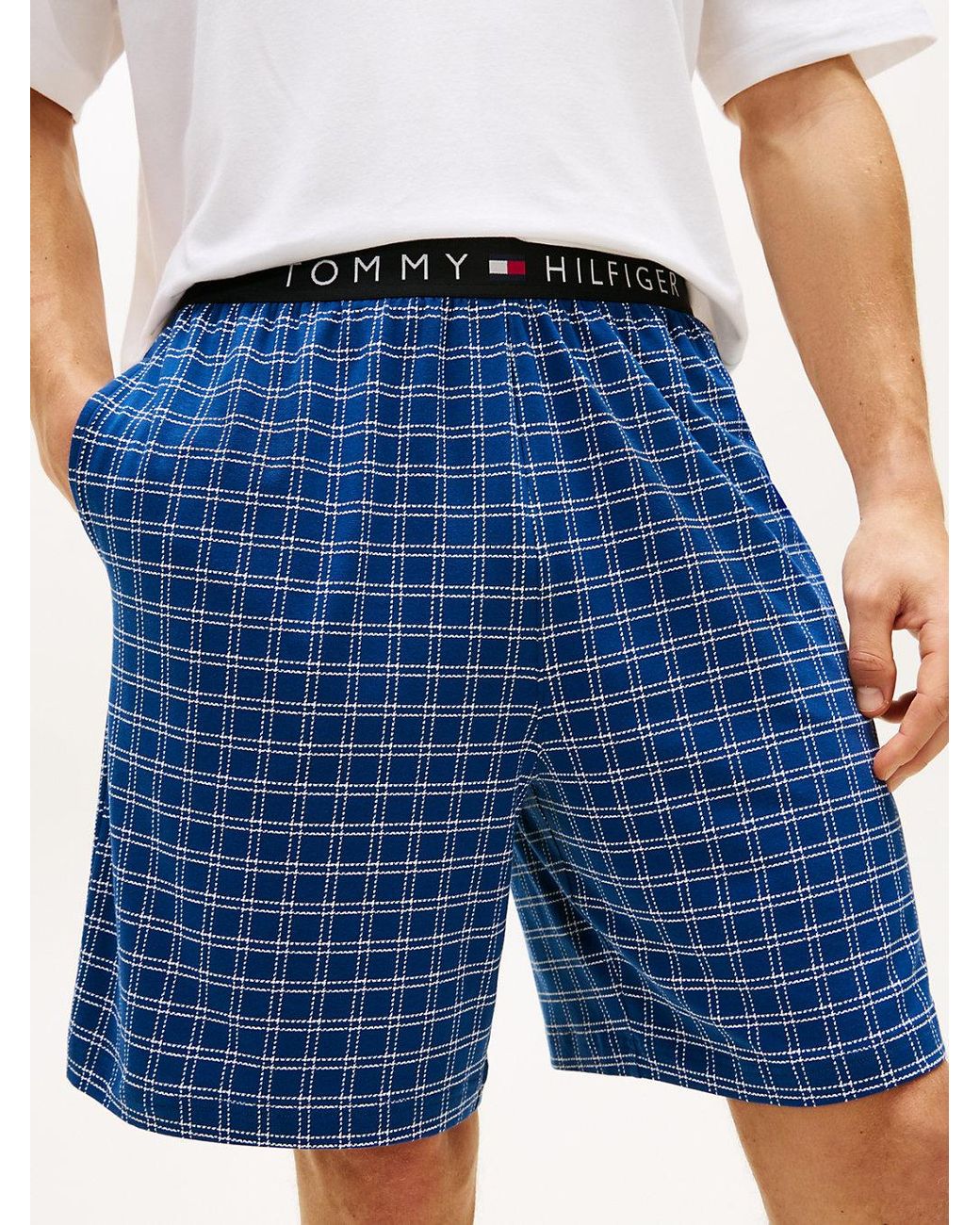 Tommy Hilfiger Blue Original Print Jersey Shorts Pyjamas Set for men