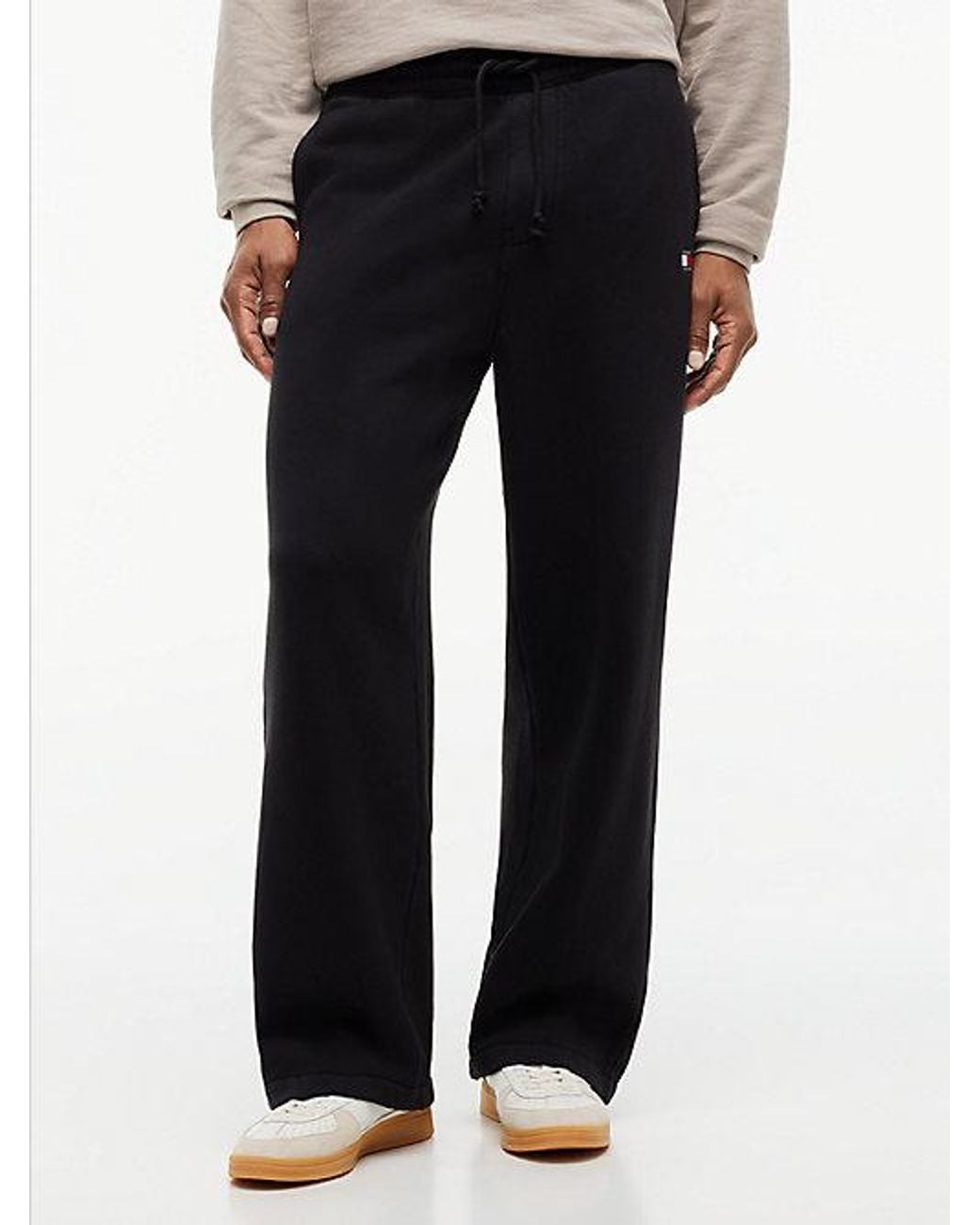 Tommy Hilfiger Black Tommy Badge Fleece Relaxed Joggers for men