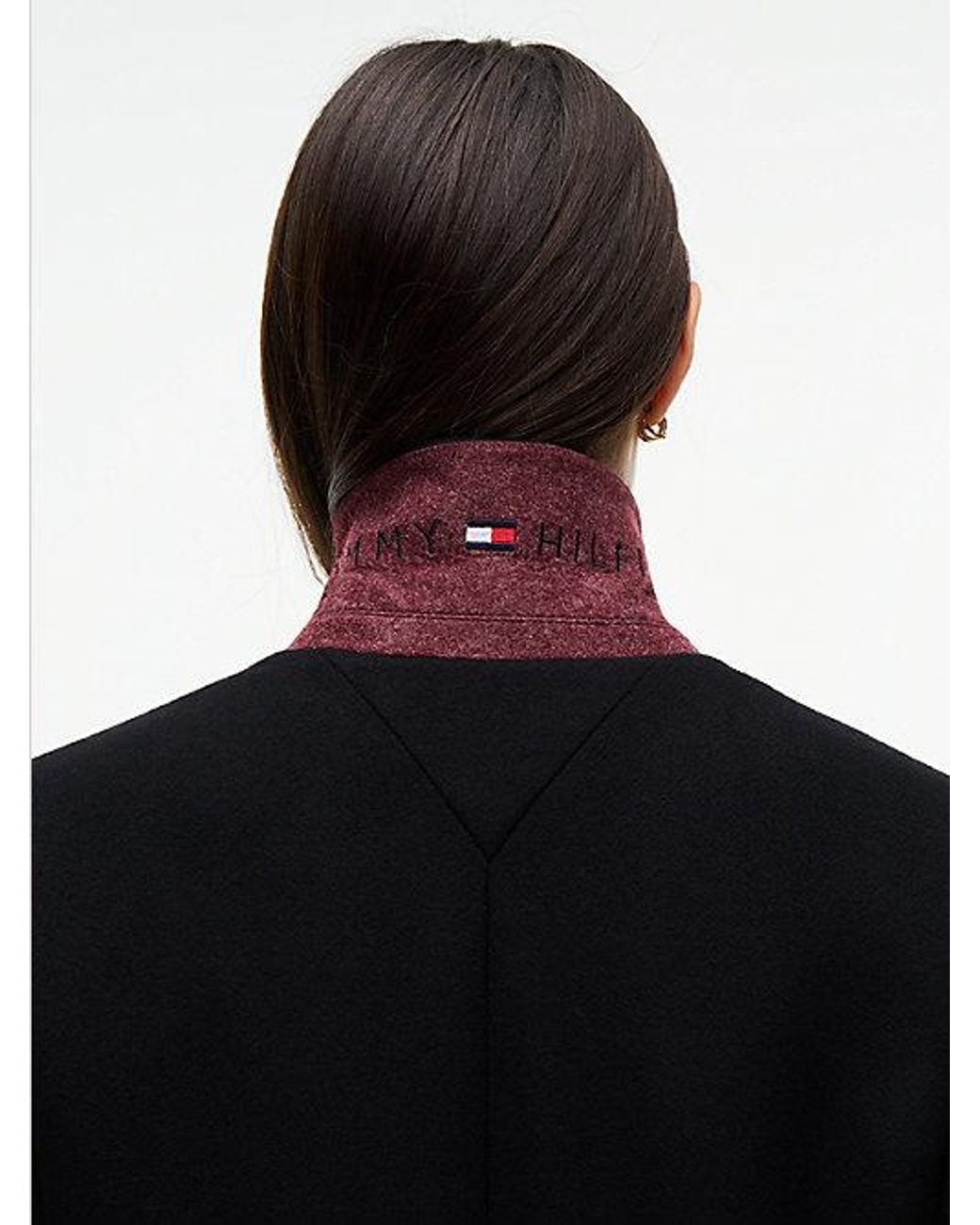 Tommy Hilfiger Black Manteco Wool Blend Slim Single Breasted Coat