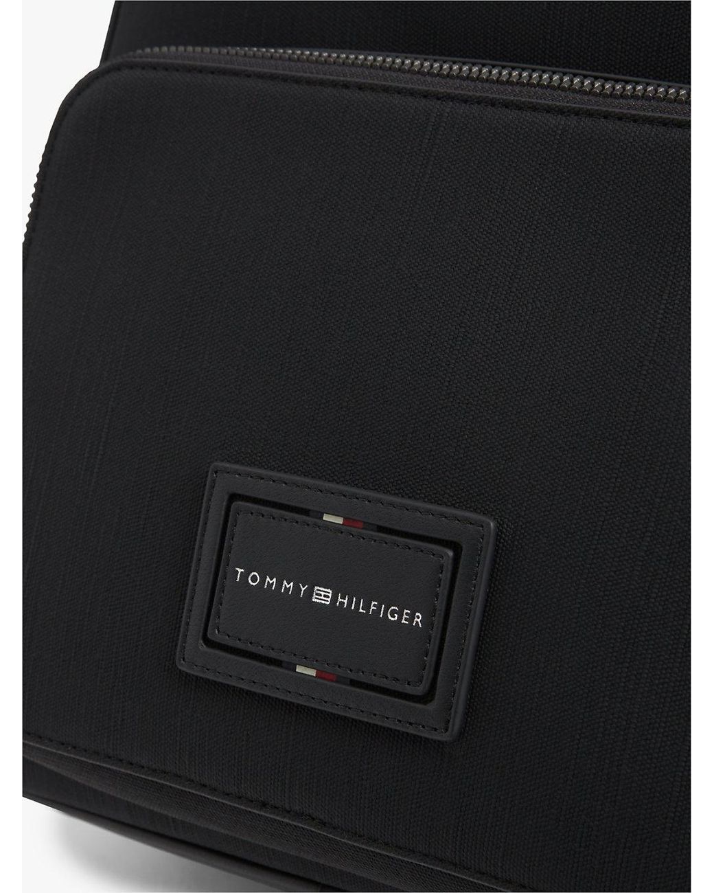 Zaino Con Patch Logo di Tommy Hilfiger in Black da Uomo