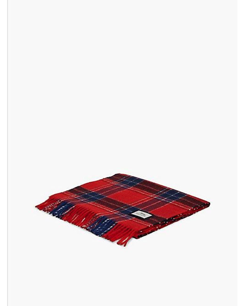 Tommy Hilfiger Red Pure Wool Jacquard Check Scarf for men