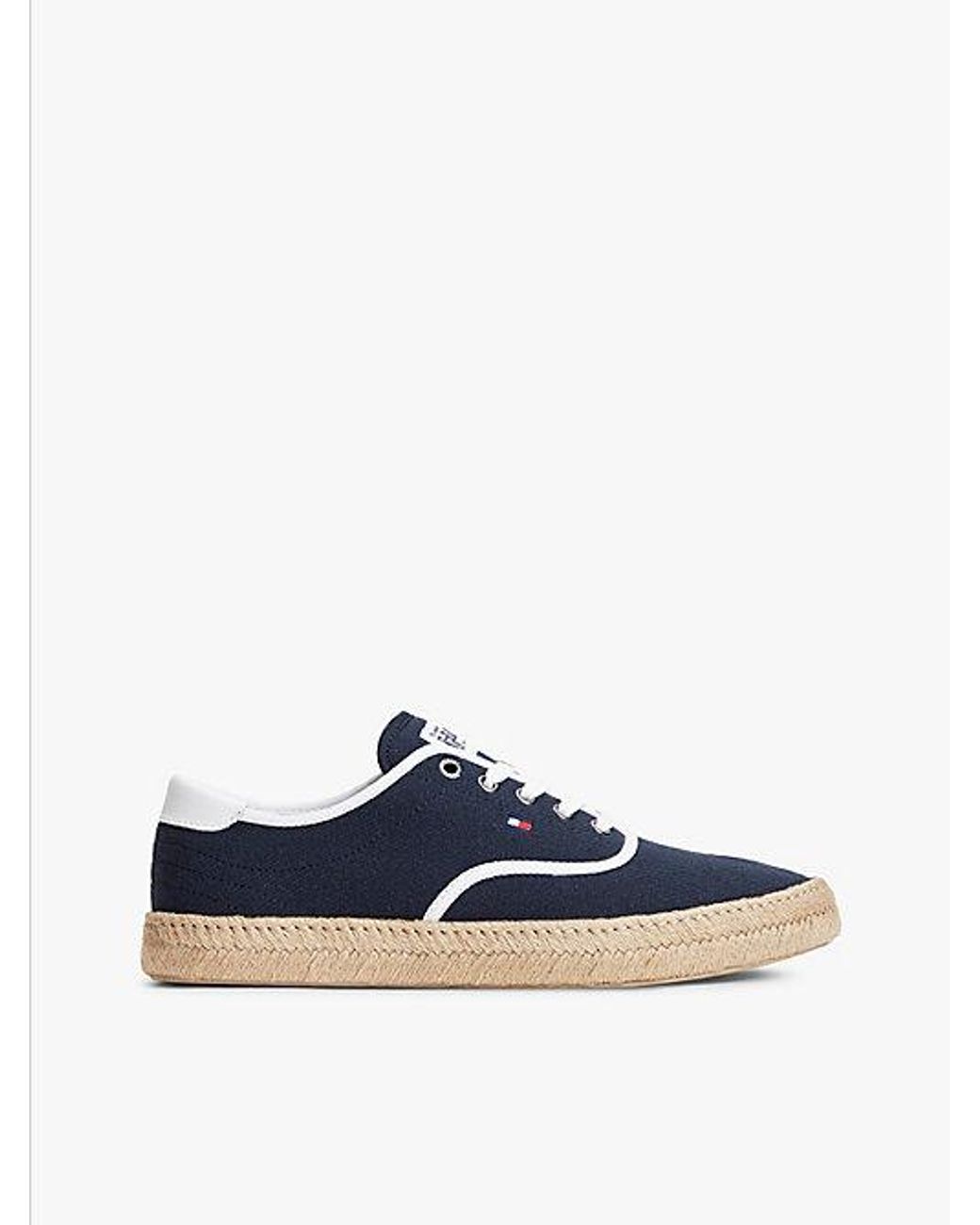 Tommy Hilfiger Blue Canvas Espadrille Hybrid Trainers With Linen for men