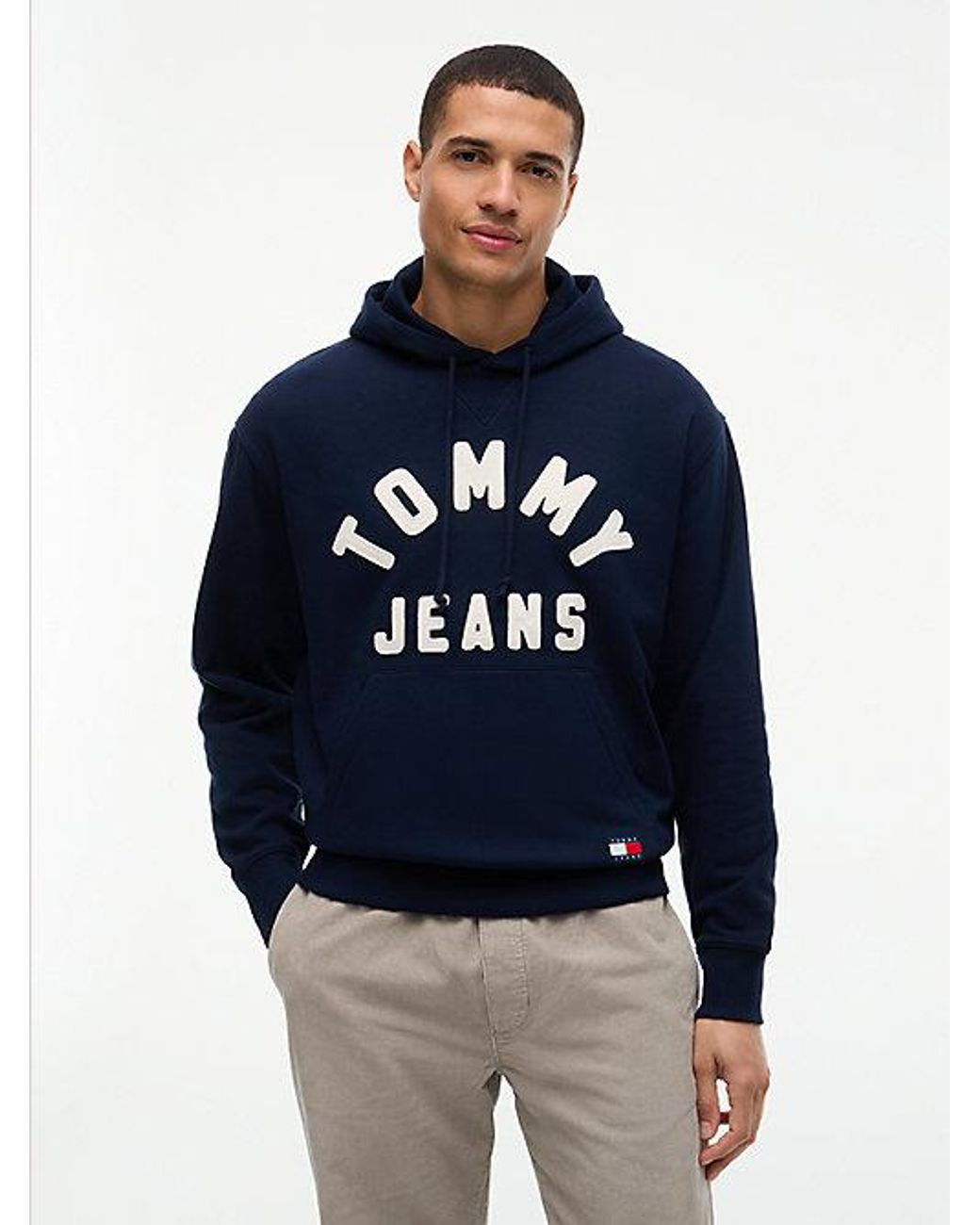 Tommy Hilfiger Blue Tommy Jeans Classic Logo Relaxed Fleece Hoody for men