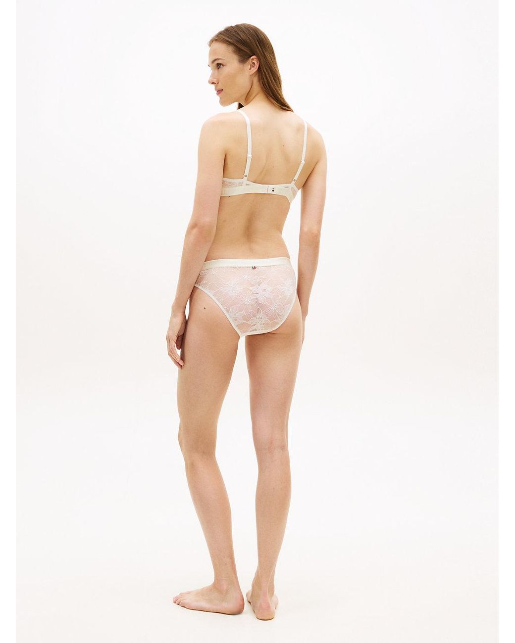 Tommy Hilfiger Natural Repeat Logo Floral Lace Briefs