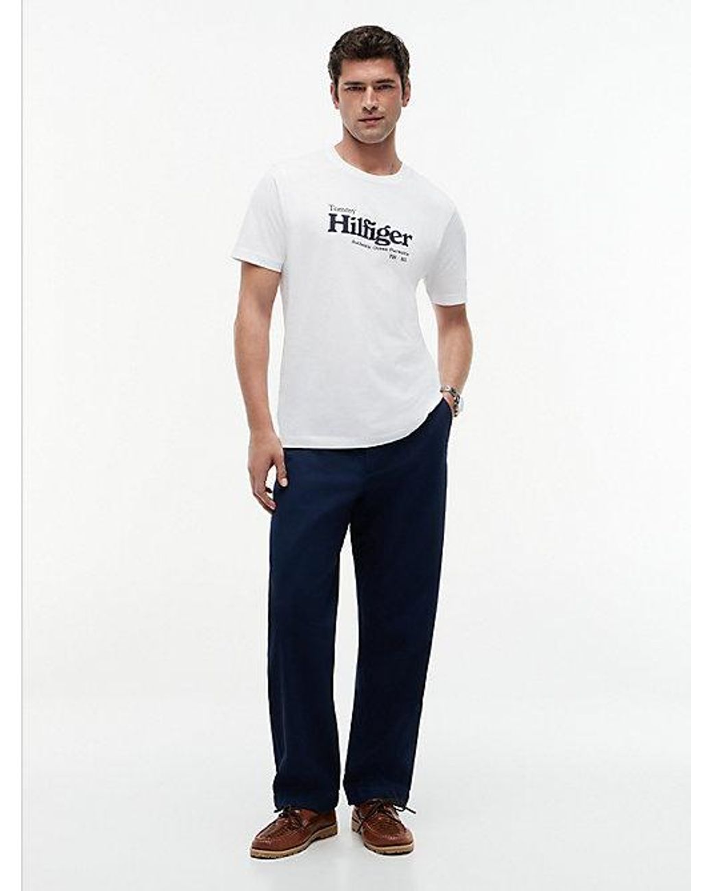Tommy Hilfiger White Logo Graphic Jersey T-Shirt for men
