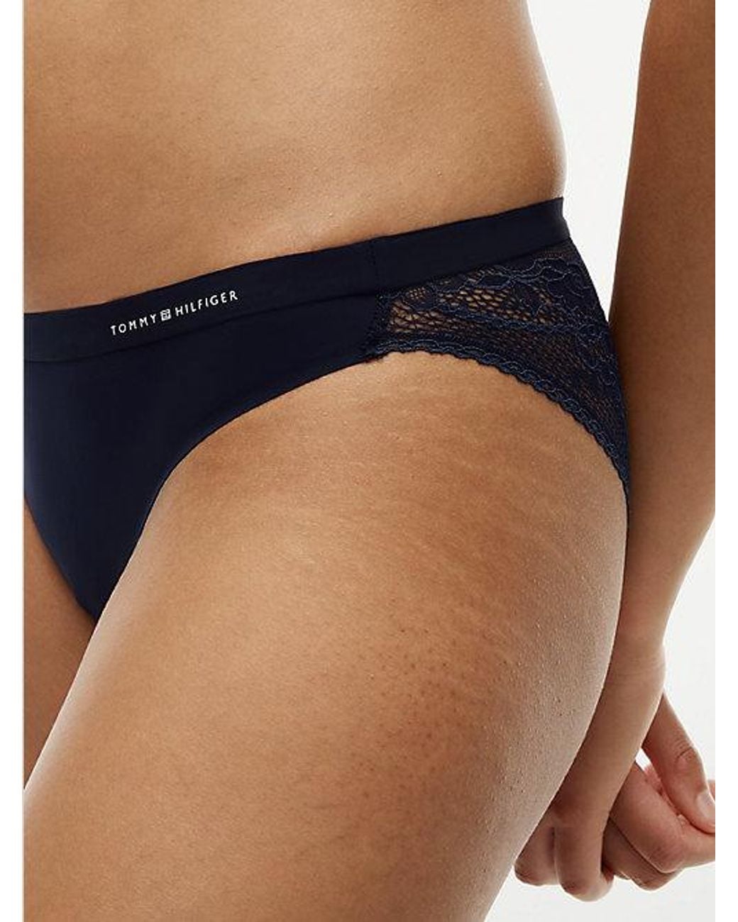 Tommy Hilfiger Blue Logo Waistband Lace Briefs