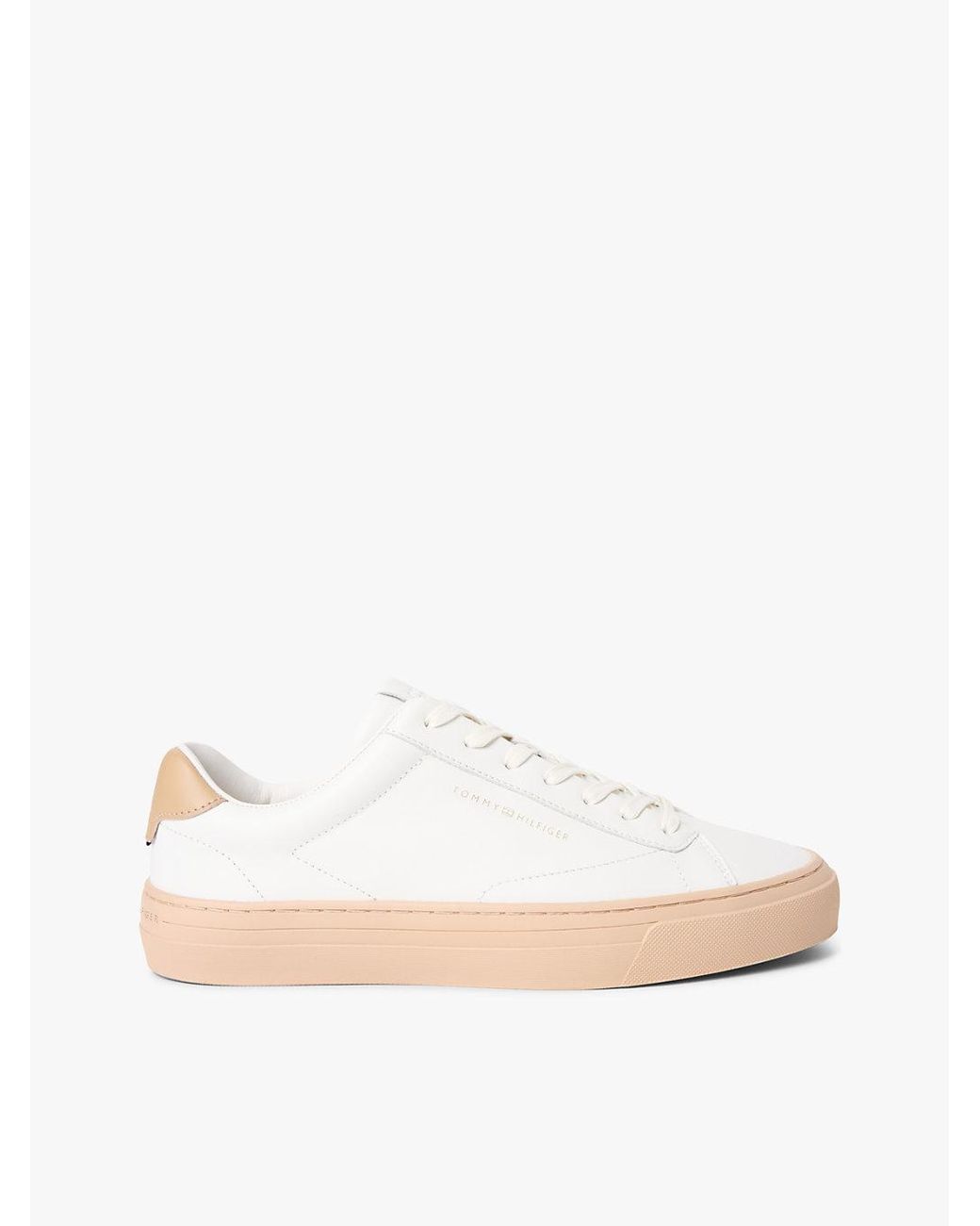 Tommy Hilfiger White Premium Leather Cupsole Trainers for men