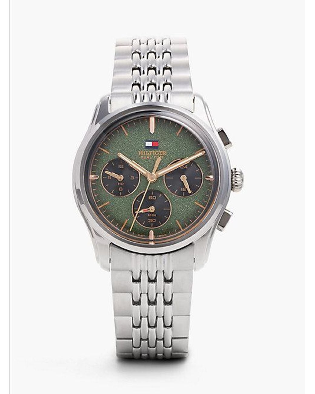Tommy Hilfiger Metallic Dial Rose Plated Chronograph Watch for men