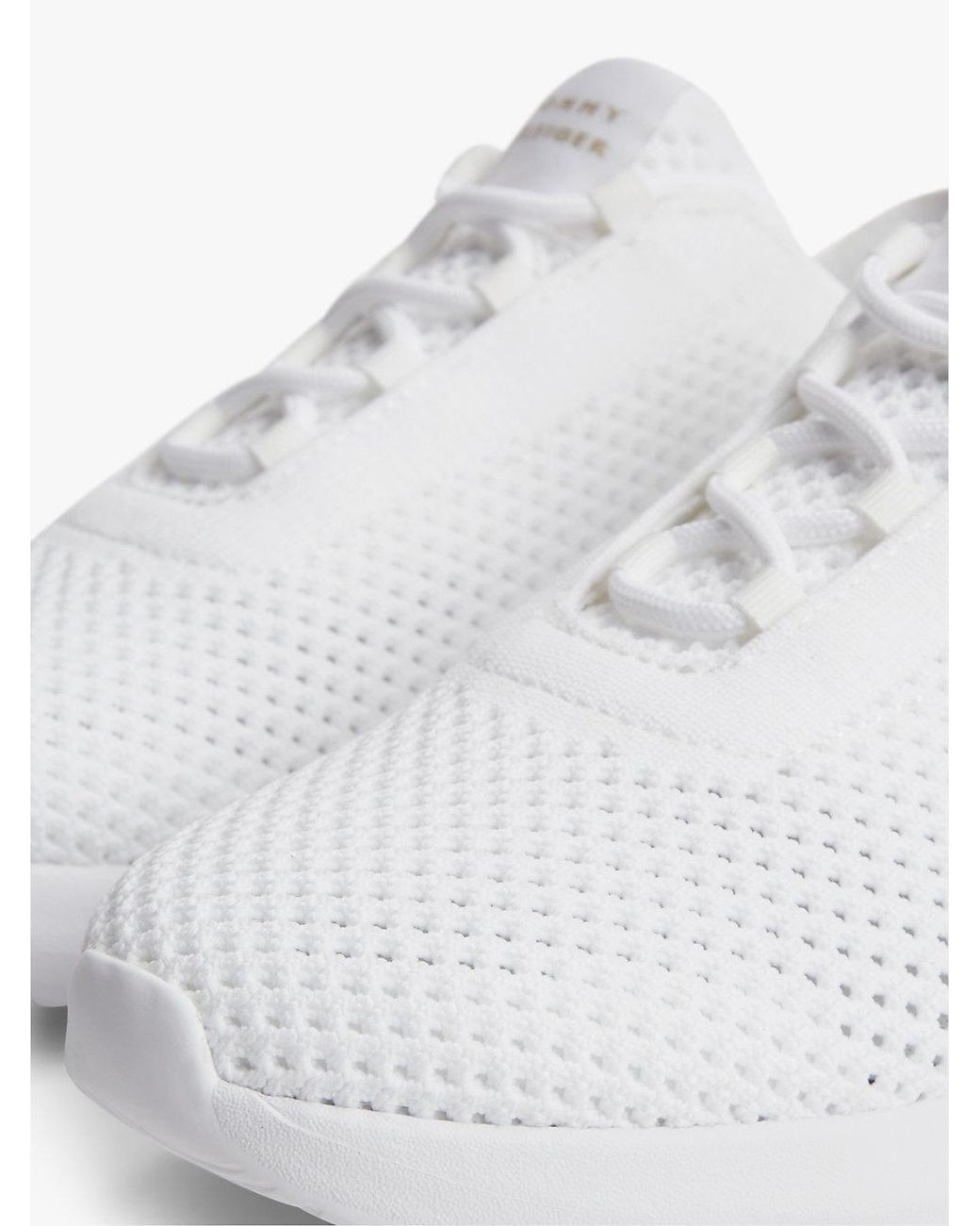 Tommy Hilfiger White Enamel Flag Knit Trainers