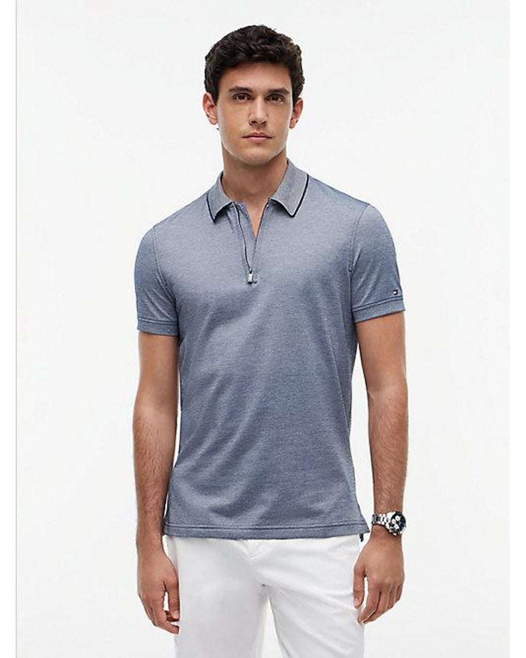 Tommy Hilfiger Blue New York Label Performance Regular Fit Polo Shirt for men