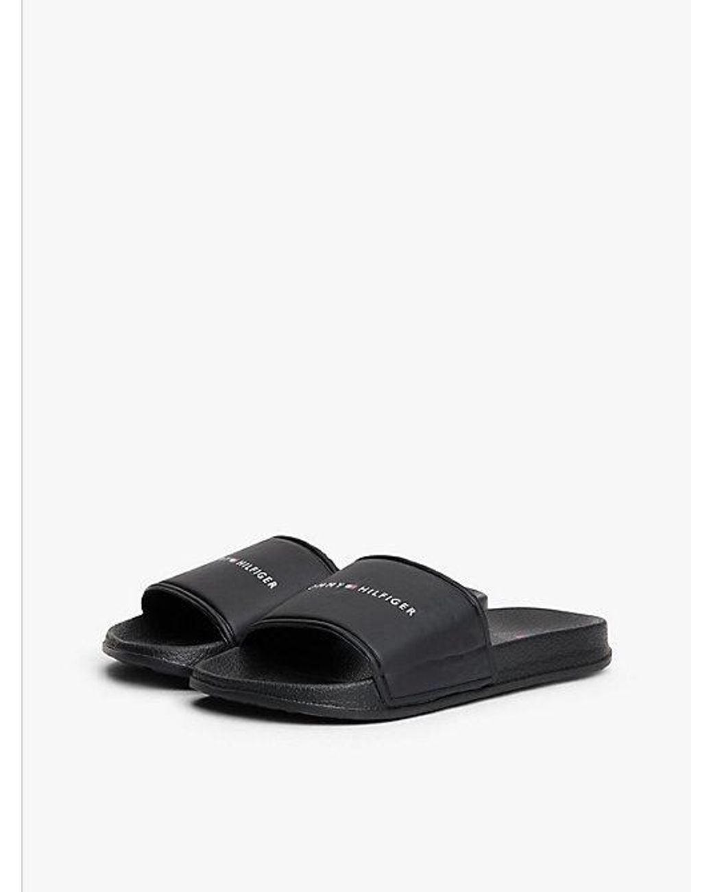 Tommy Hilfiger White Logo Pool Slides