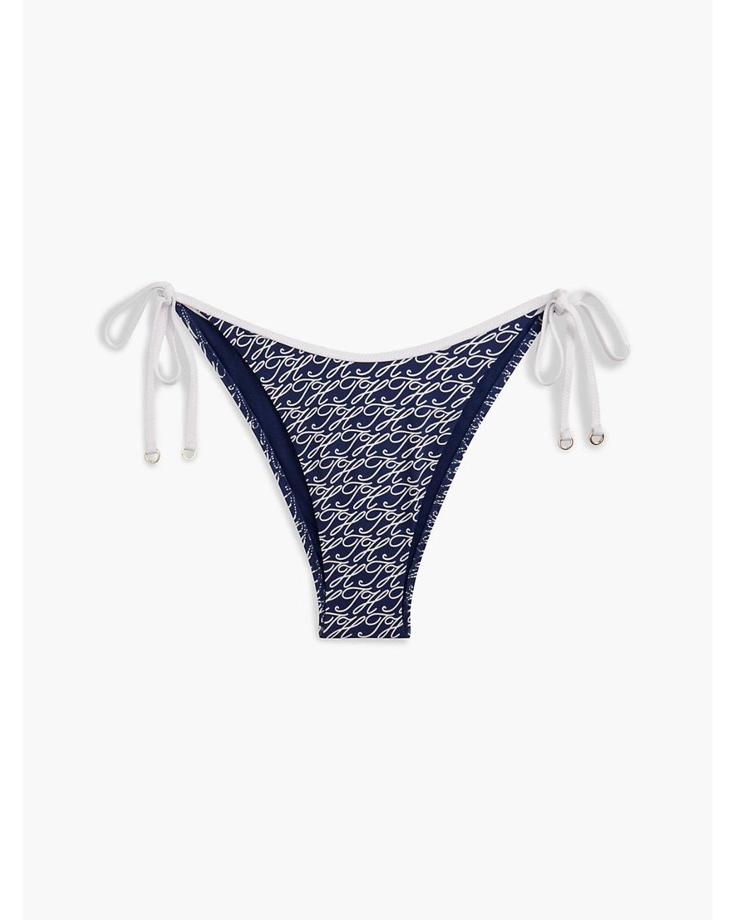 Tommy Hilfiger Orange Essential Print Side Tie Bikini Bottoms