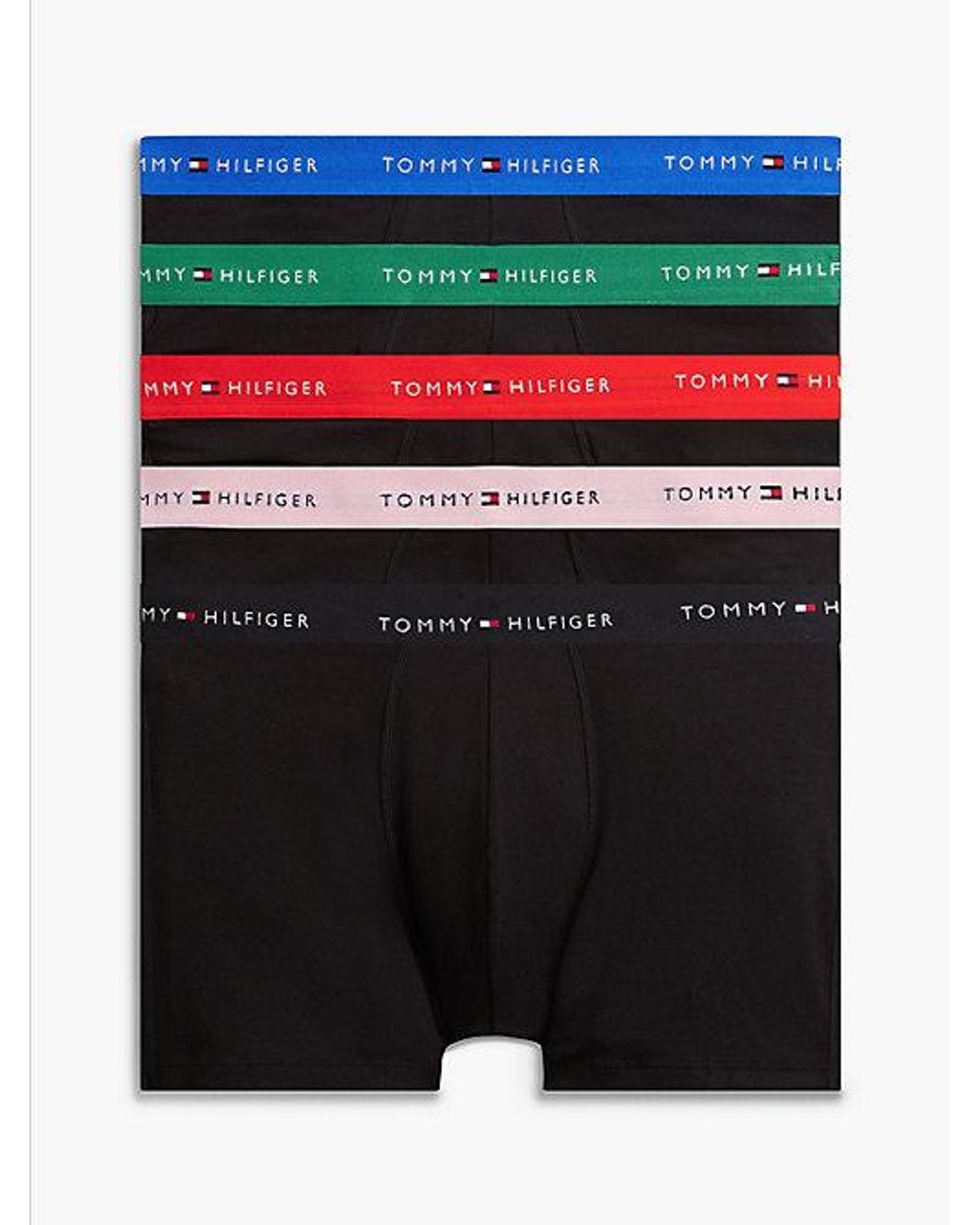 Tommy Hilfiger Black 5 Pack Signature Logo Waistband Boxer Briefs for men