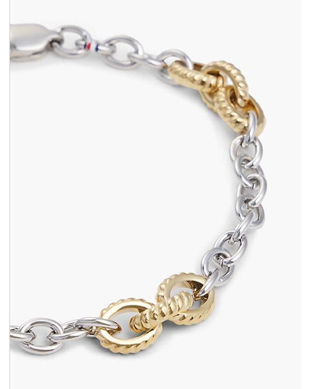 Tommy Hilfiger Metallic Two Tone Rope Texture Link Bracelet
