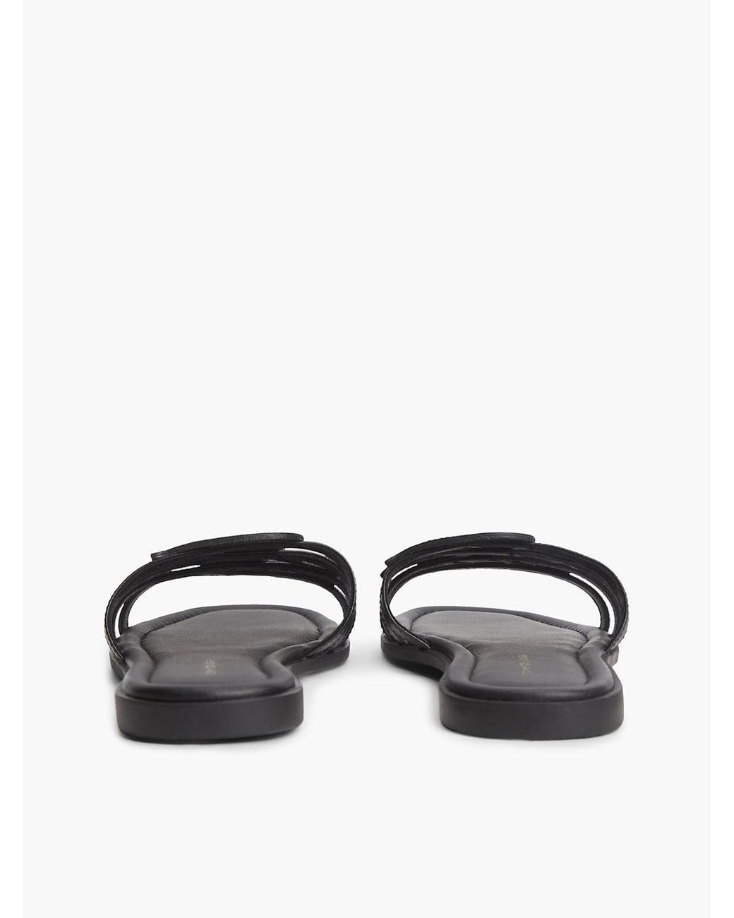 Tommy Hilfiger White Logo Strap Leather Mules