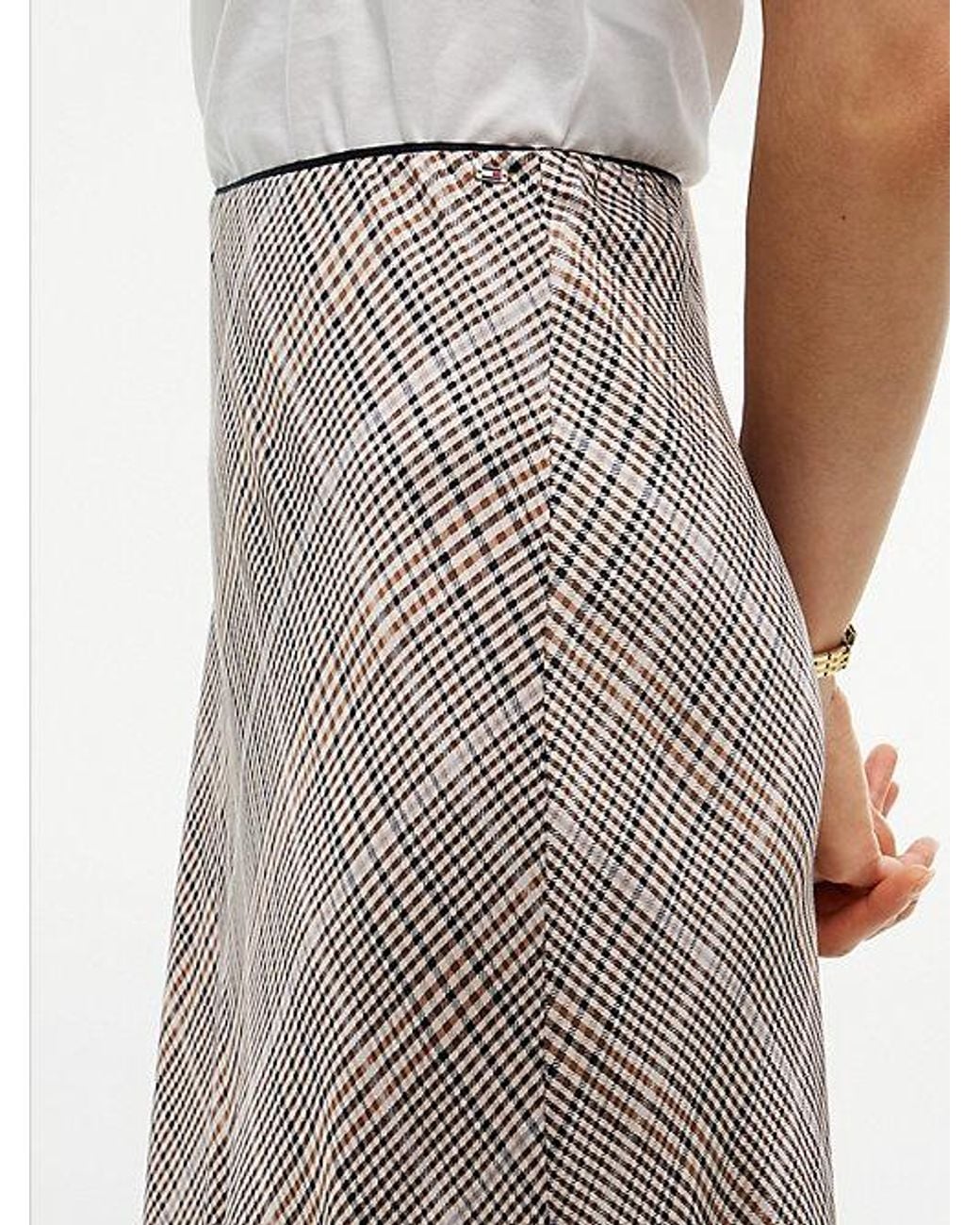 Tommy Hilfiger Brown Satin Midi Skirt