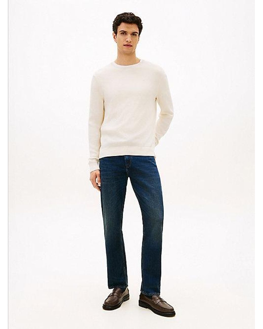 Tommy Hilfiger White Smart Casual Thermoregulating Rib-knit Jumper for men