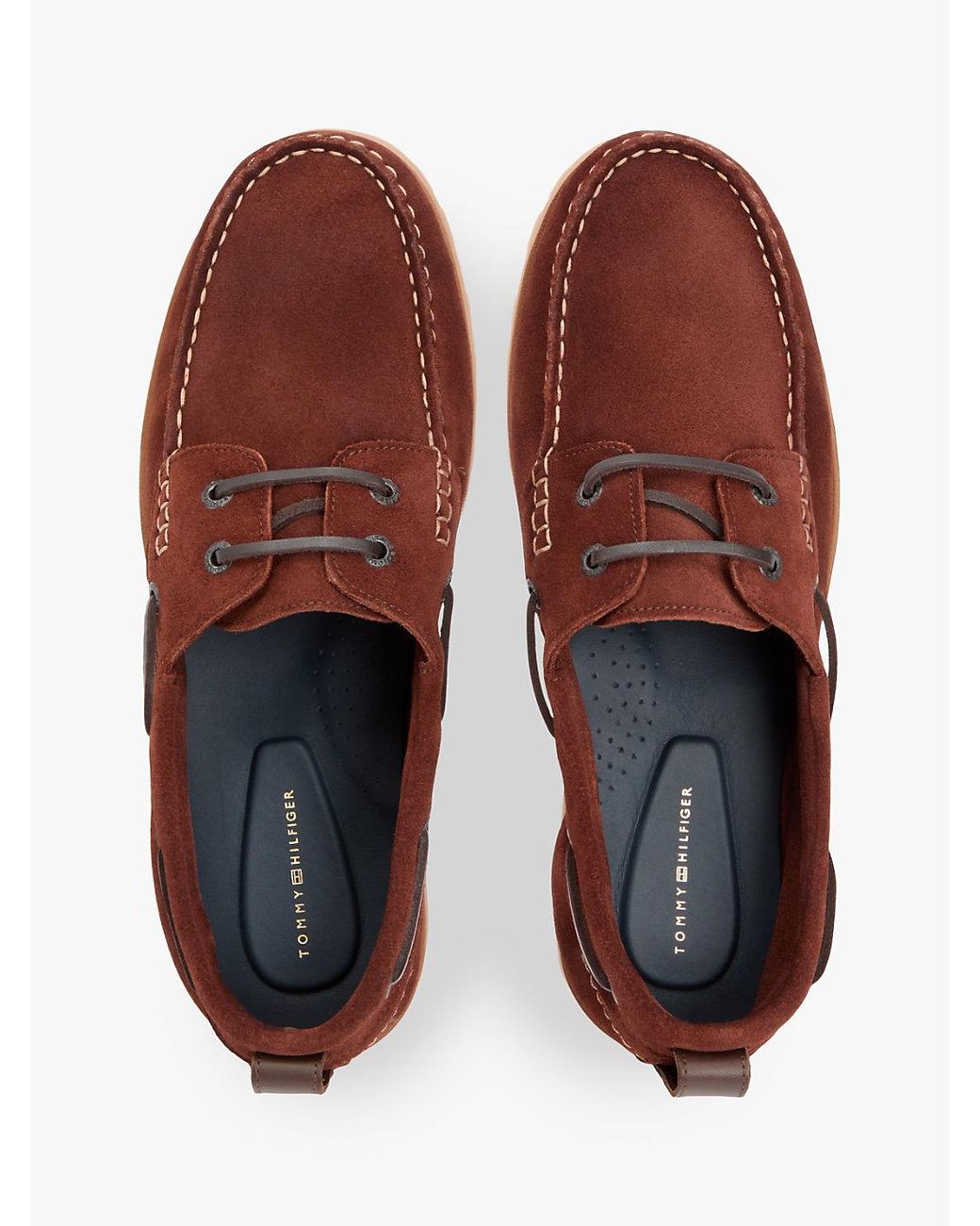Tommy Hilfiger Brown Suede Cleat Lightweight Boat Shoes for men